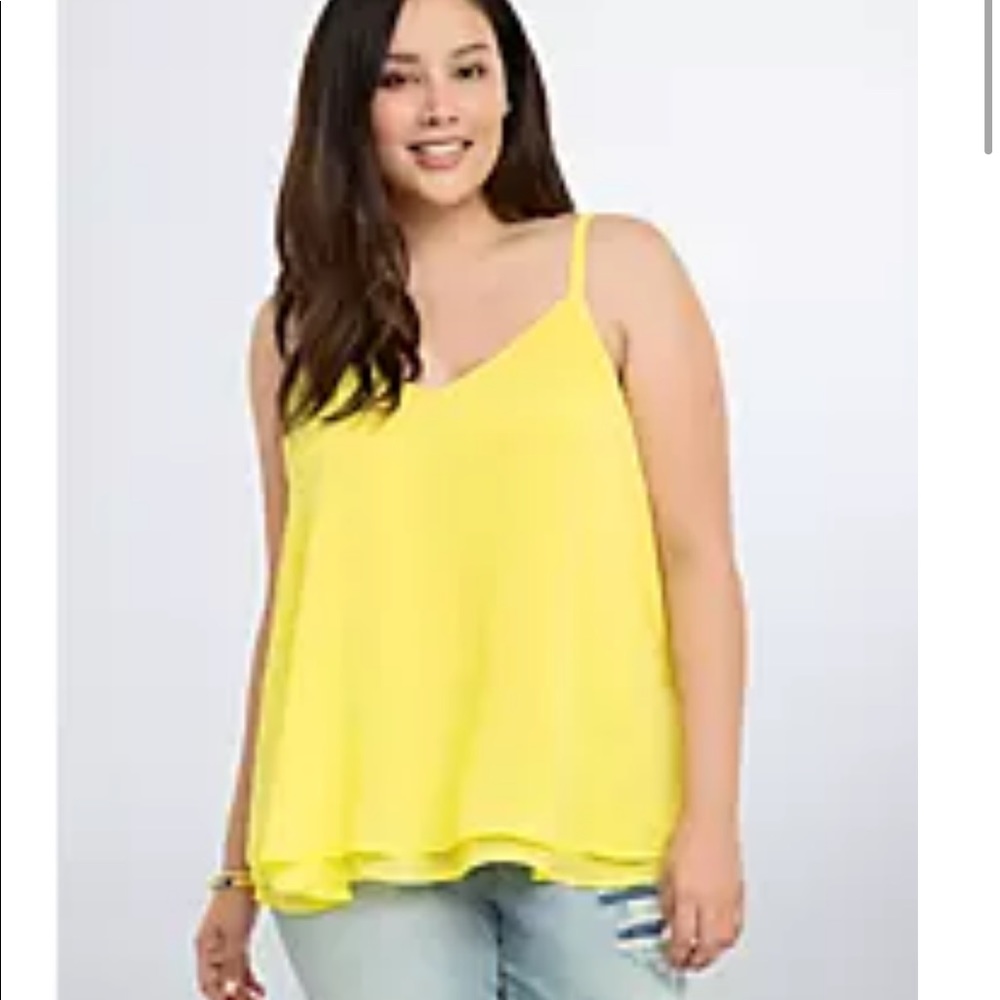 Torrid Double Layer Chiffon Swing Cami Yellow